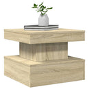 vidaXL sonoma tölgy színű dohányzóasztal LED-lámpákkal 50x50x40 cm