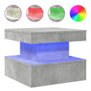 vidaXL betonszürke dohányzóasztal LED-lámpákkal 50 x 50 x 40 cm