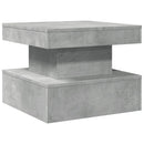 vidaXL betonszürke dohányzóasztal LED-lámpákkal 50 x 50 x 40 cm