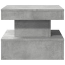 vidaXL betonszürke dohányzóasztal LED-lámpákkal 50 x 50 x 40 cm