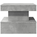 vidaXL betonszürke dohányzóasztal LED-lámpákkal 50 x 50 x 40 cm