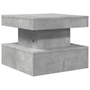 vidaXL betonszürke dohányzóasztal LED-lámpákkal 50 x 50 x 40 cm