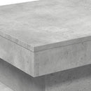 vidaXL betonszürke dohányzóasztal LED-lámpákkal 50 x 50 x 40 cm