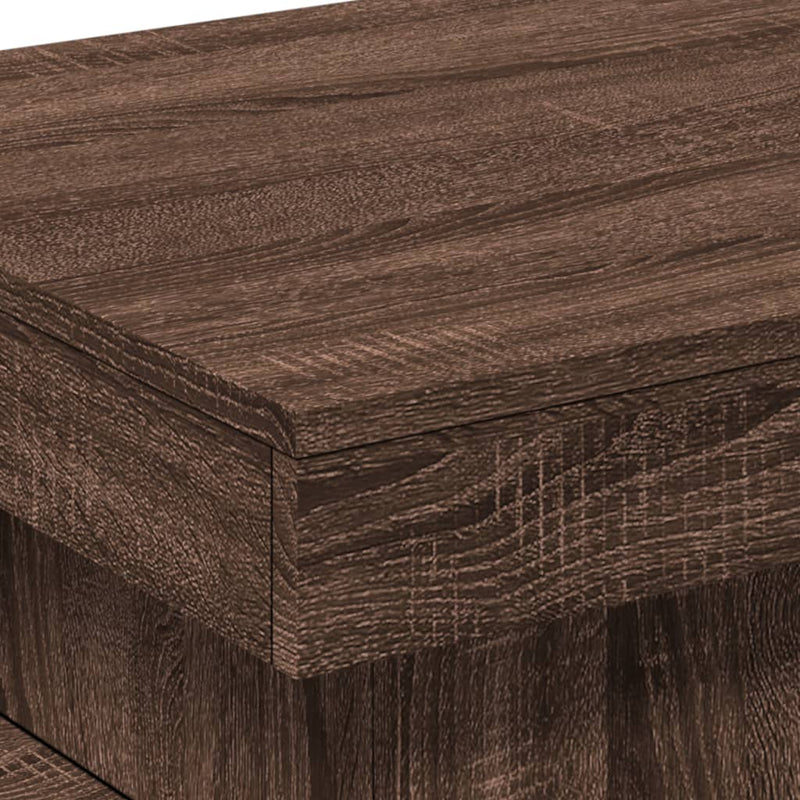 vidaXL barna tölgyszínű dohányzóasztal LED-lámpákkal 50 x 50 x 40 cm