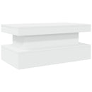 vidaXL fehér dohányzóasztal LED-lámpákkal 90x50x40 cm
