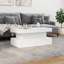 vidaXL fehér dohányzóasztal LED-lámpákkal 90x50x40 cm