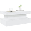 vidaXL fehér dohányzóasztal LED-lámpákkal 90x50x40 cm