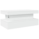vidaXL fehér dohányzóasztal LED-lámpákkal 90x50x40 cm