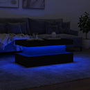 vidaXL fekete dohányzóasztal LED-lámpákkal 90x50x40 cm