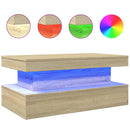 vidaXL sonoma tölgy színű dohányzóasztal LED-lámpákkal 90x50x40 cm