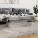 vidaXL betonszürke dohányzóasztal LED-lámpákkal 90x50x40 cm