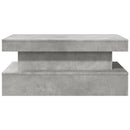 vidaXL betonszürke dohányzóasztal LED-lámpákkal 90x50x40 cm