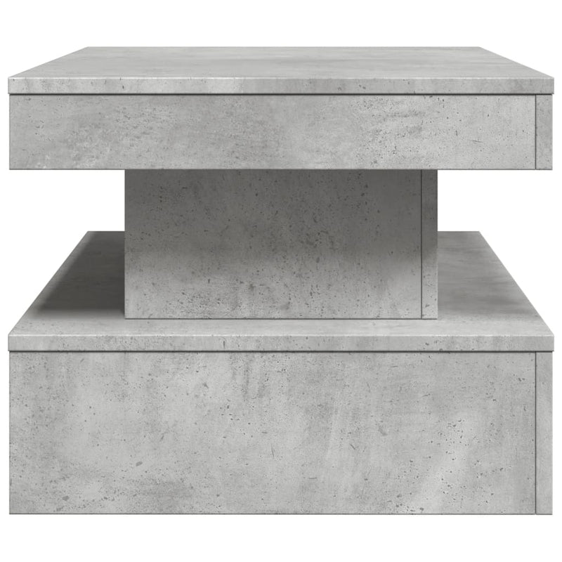 vidaXL betonszürke dohányzóasztal LED-lámpákkal 90x50x40 cm
