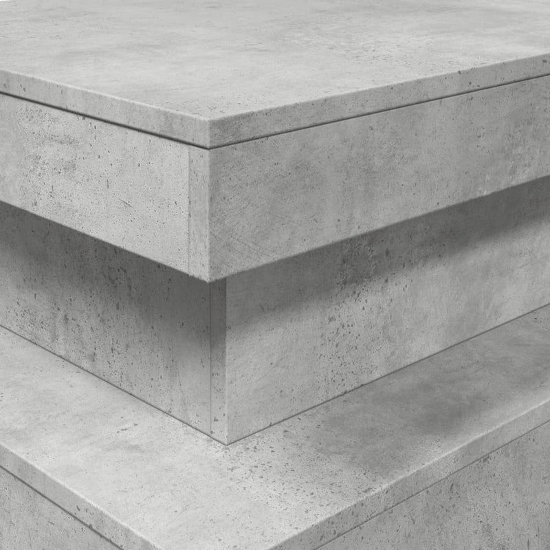vidaXL betonszürke dohányzóasztal LED-lámpákkal 90x50x40 cm