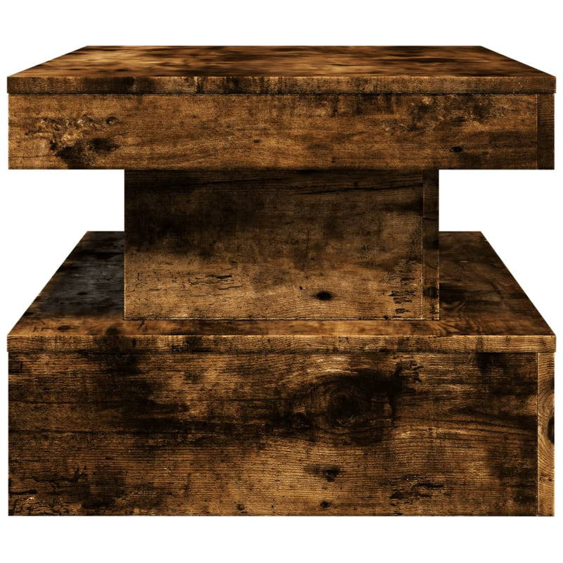 vidaXL füstös tölgy színű dohányzóasztal LED-lámpákkal 90x50x40 cm