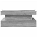 vidaXL szürke sonoma színű dohányzóasztal LED-lámpákkal 90x50x40 cm