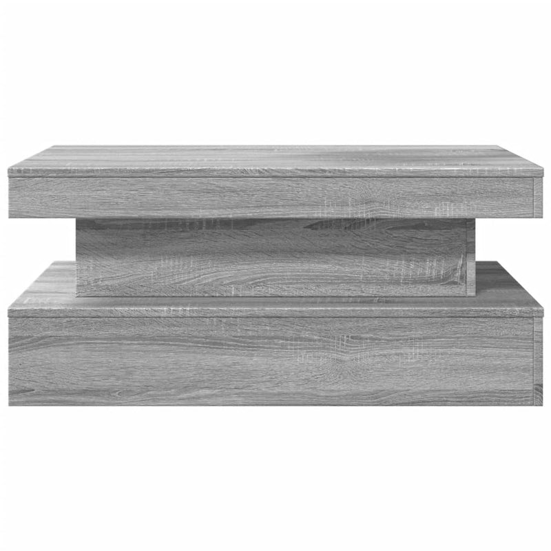 vidaXL szürke sonoma színű dohányzóasztal LED-lámpákkal 90x50x40 cm