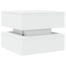 vidaXL fehér dohányzóasztal LED-lámpákkal 50 x 50 x 40 cm