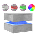 vidaXL betonszürke dohányzóasztal LED-lámpákkal 50 x 50 x 40 cm