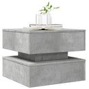 vidaXL betonszürke dohányzóasztal LED-lámpákkal 50 x 50 x 40 cm