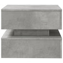 vidaXL betonszürke dohányzóasztal LED-lámpákkal 50 x 50 x 40 cm
