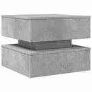 vidaXL betonszürke dohányzóasztal LED-lámpákkal 50 x 50 x 40 cm
