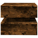 vidaXL füstös tölgy színű dohányzóasztal LED-lámpákkal 50 x 50 x 40 cm