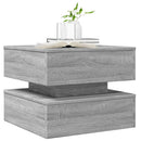 vidaXL szürke sonoma színű dohányzóasztal LED-lámpákkal 50x50x40 cm