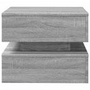 vidaXL szürke sonoma színű dohányzóasztal LED-lámpákkal 50x50x40 cm