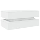 vidaXL fehér dohányzóasztal LED-lámpákkal 90x50x40 cm