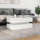 vidaXL fehér dohányzóasztal LED-lámpákkal 90x50x40 cm