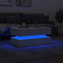 vidaXL fehér dohányzóasztal LED-lámpákkal 90x50x40 cm