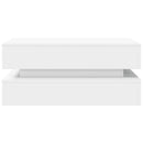 vidaXL fehér dohányzóasztal LED-lámpákkal 90x50x40 cm