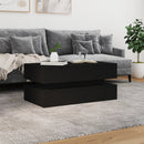 vidaXL fekete dohányzóasztal LED-lámpákkal 90x50x40 cm