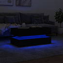vidaXL fekete dohányzóasztal LED-lámpákkal 90x50x40 cm