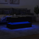 vidaXL fekete dohányzóasztal LED-lámpákkal 90x50x40 cm