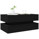vidaXL fekete dohányzóasztal LED-lámpákkal 90x50x40 cm