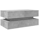 vidaXL betonszürke dohányzóasztal LED-lámpákkal 90x50x40 cm