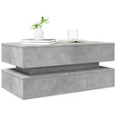 vidaXL betonszürke dohányzóasztal LED-lámpákkal 90x50x40 cm