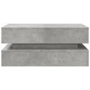 vidaXL betonszürke dohányzóasztal LED-lámpákkal 90x50x40 cm