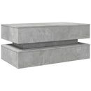 vidaXL betonszürke dohányzóasztal LED-lámpákkal 90x50x40 cm