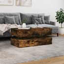 vidaXL füstös tölgy színű dohányzóasztal LED-lámpákkal 90x50x40 cm