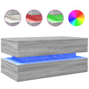 vidaXL szürke sonoma színű dohányzóasztal LED-lámpákkal 90x50x40 cm
