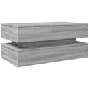 vidaXL szürke sonoma színű dohányzóasztal LED-lámpákkal 90x50x40 cm