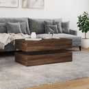 vidaXL barna tölgyszínű dohányzóasztal LED-lámpákkal 90x50x40 cm