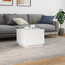 vidaXL fehér dohányzóasztal LED-lámpákkal 50 x 50 x 40 cm