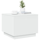 vidaXL fehér dohányzóasztal LED-lámpákkal 50 x 50 x 40 cm