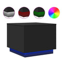vidaXL fekete dohányzóasztal LED-lámpákkal 50 x 50 x 40 cm