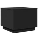 vidaXL fekete dohányzóasztal LED-lámpákkal 50 x 50 x 40 cm