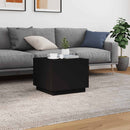 vidaXL fekete dohányzóasztal LED-lámpákkal 50 x 50 x 40 cm